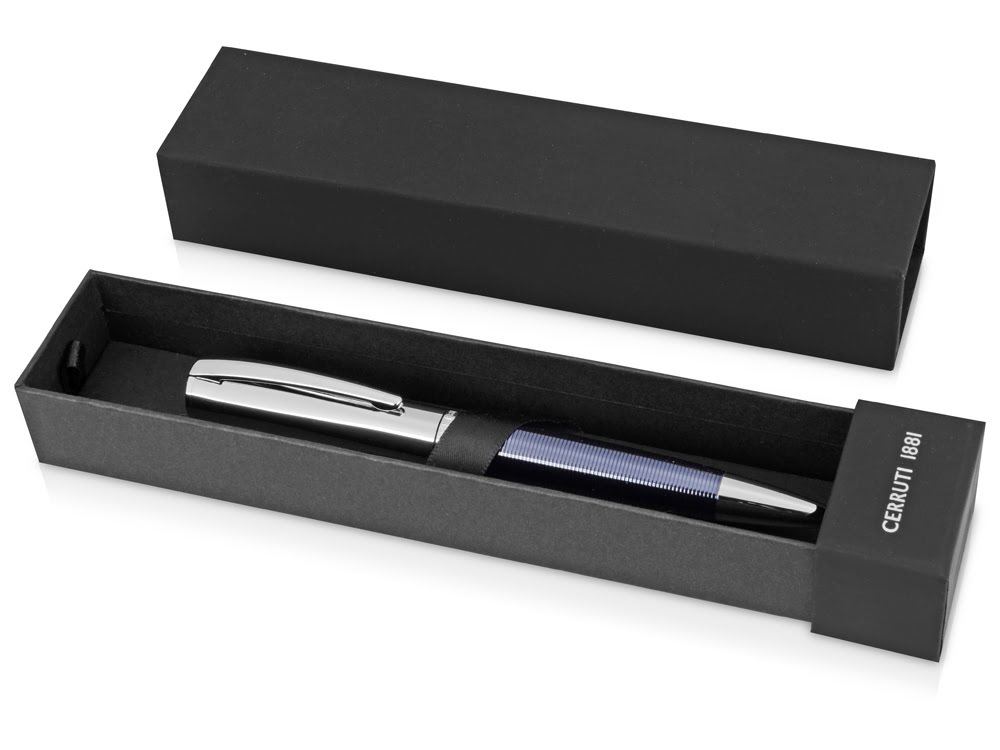 Ручка шариковая Cerruti 1881 модель Conquest Blue в футляре, синий/серебристый, латунь/лаковое покрытие Ручка шариковая Cerruti 1881 модель Conquest Blue в футляре, синий/серебристый, латунь/лаковое покрытие