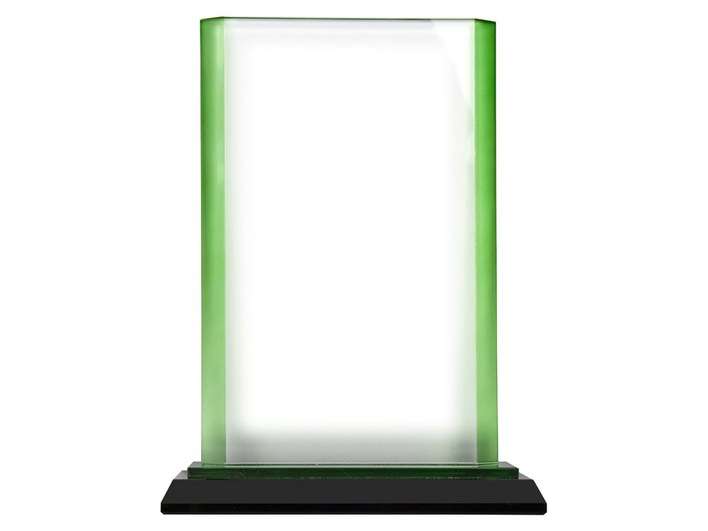 Награда Line, зеленый, прозрачный, зеленый, стекло