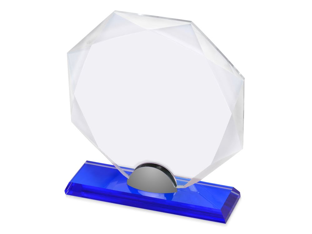 Награда Diamond, синий, прозрачный/синий, стекло/металл