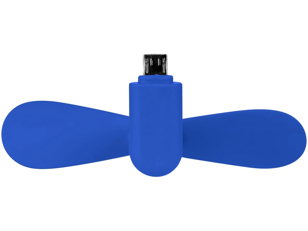 Вентилятор Airing микро ЮСБ, ярко-синий, ярко-синий/белый, пластик/силикон