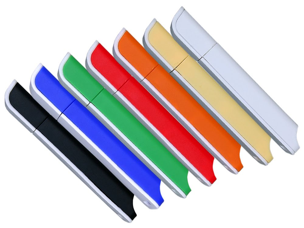 Флешка прямоугольной формы, оригинальный дизайн, двухцветный корпус, 16 Гб, оранжевый/белый, черный/белый, пластик
