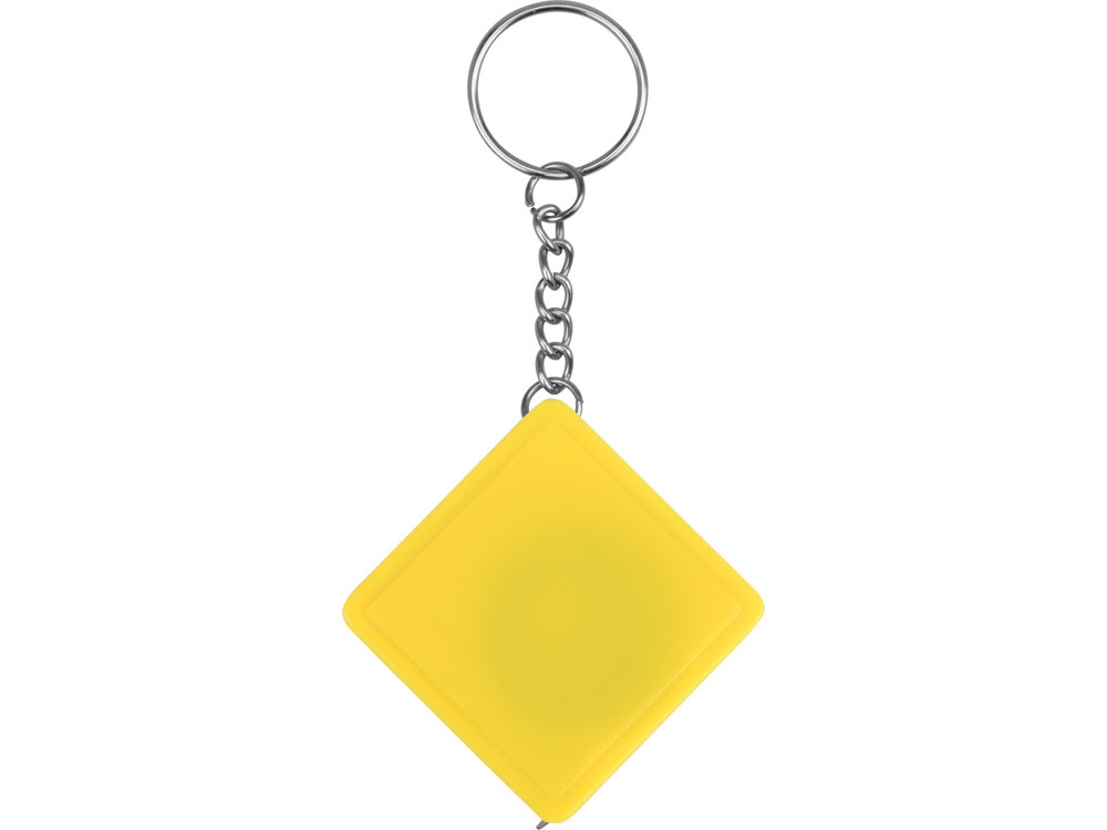 Брелок-рулетка, 1 м., желтый, желтый/серебристый, пластик/металл