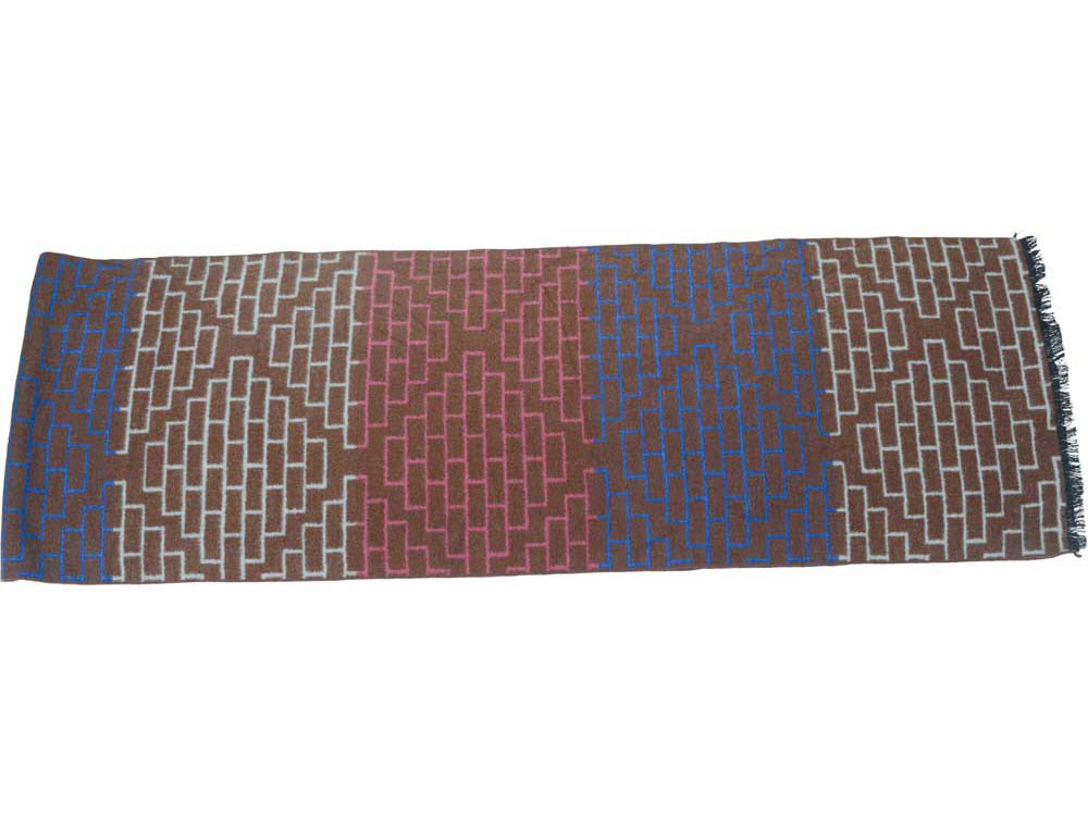 Шарф «Кирпичная кладка», коричневый, шелк Шарф «Кирпичная кладка», коричневый, шелк