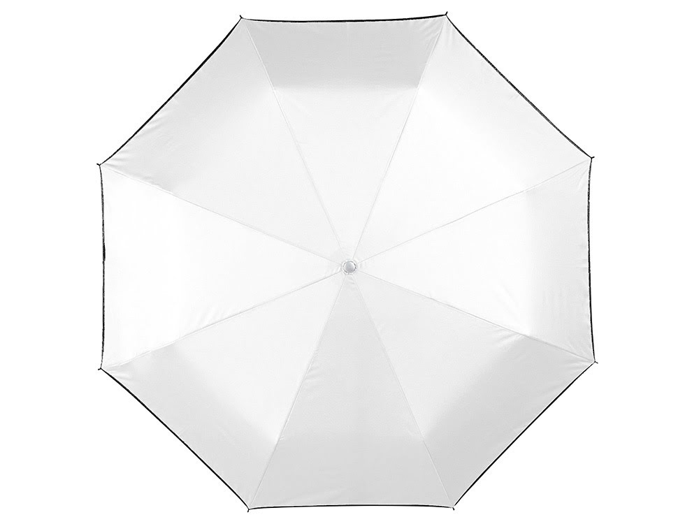 Зонт складной Линц, механический 21, белый (Р), белый/черный, полиэстер/металл/искусственная кожа