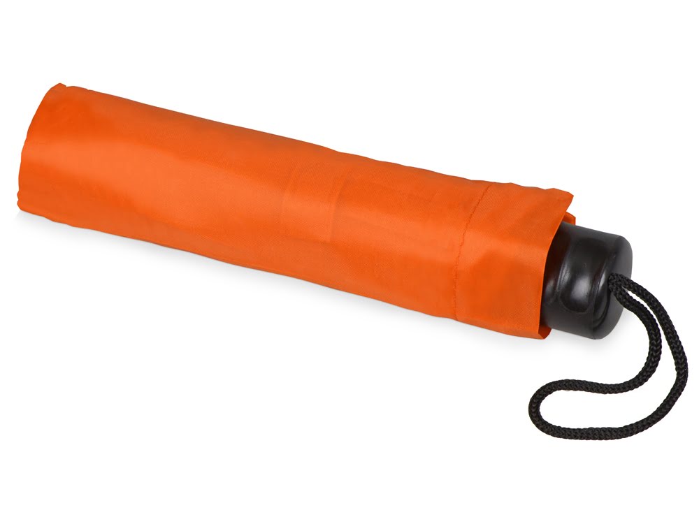 Зонт складной Columbus, механический, 3 сложения, с чехлом, оранжевый, оранжевый, купол- полиэстер, каркас-сталь, спицы- сталь, ручка- пластик