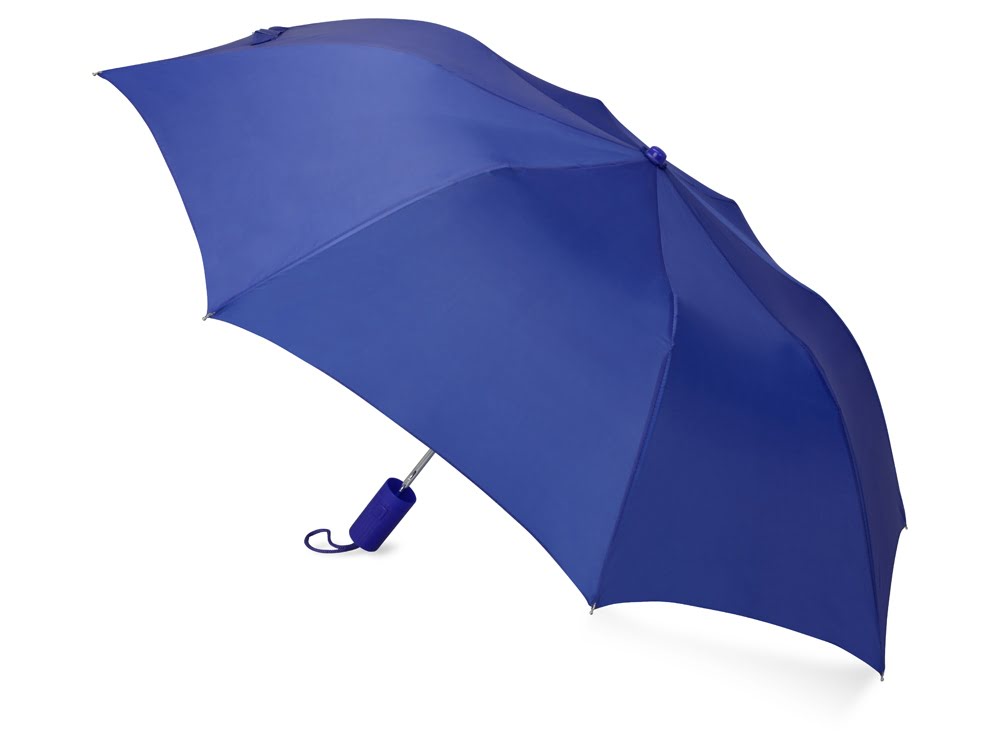 Зонт складной Tulsa, полуавтоматический, 2 сложения, с чехлом, синий (Р), синий, купол- полиэстер, каркас-сталь, спицы- сталь, ручка-пластик