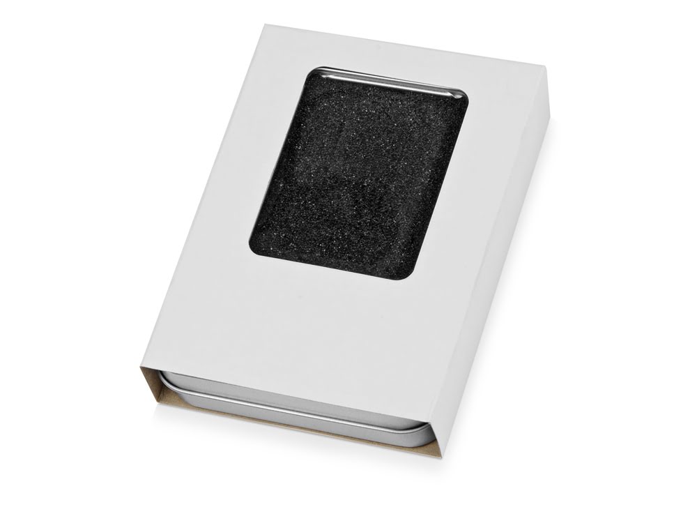 Подарочная коробка для флеш-карт «Сиам» в шубере, серебристый, серебристый, металл