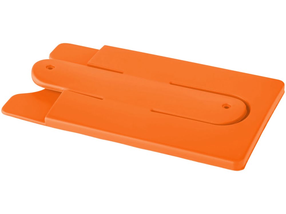 Чехол для карт с держателем мобильного, оранжевый, силикон