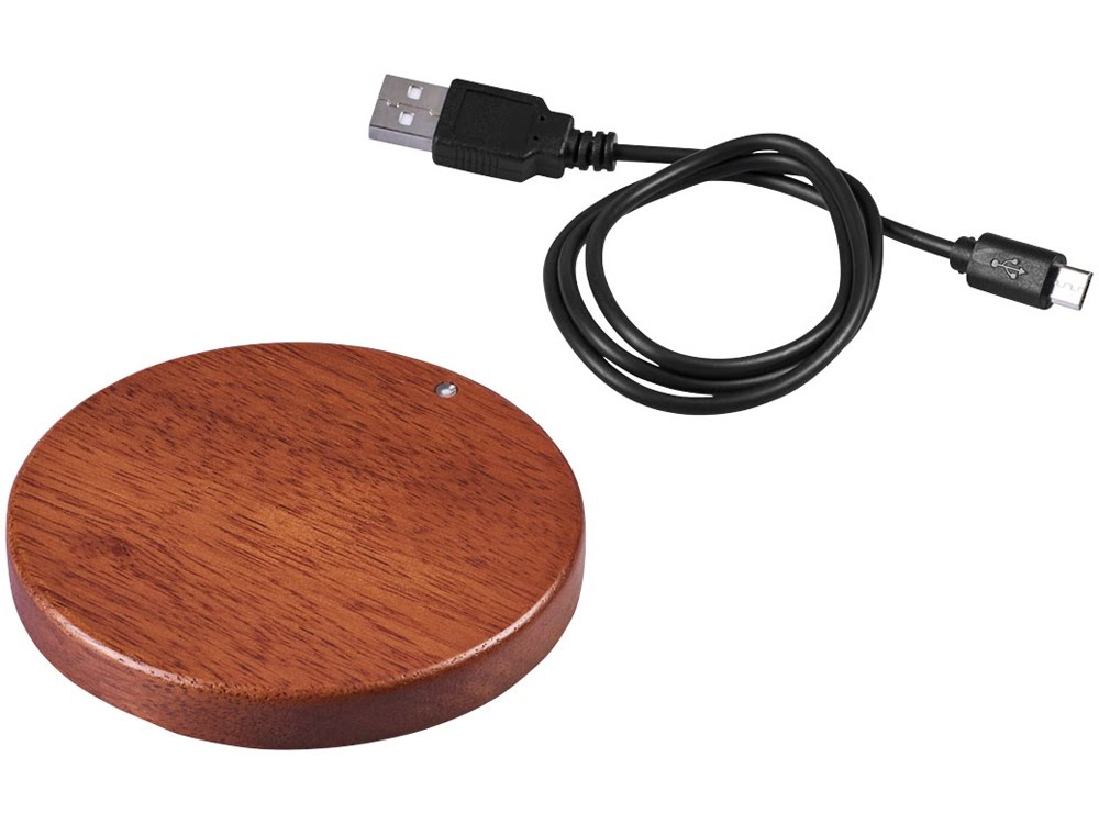 Деревянное беспроводное зарядное устройство Bora, дерево, коричневый, дерево Деревянное беспроводное зарядное устройство Bora, дерево, коричневый, дерево