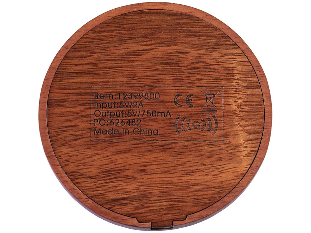 Деревянное беспроводное зарядное устройство Bora, дерево, коричневый, дерево Деревянное беспроводное зарядное устройство Bora, дерево, коричневый, дерево