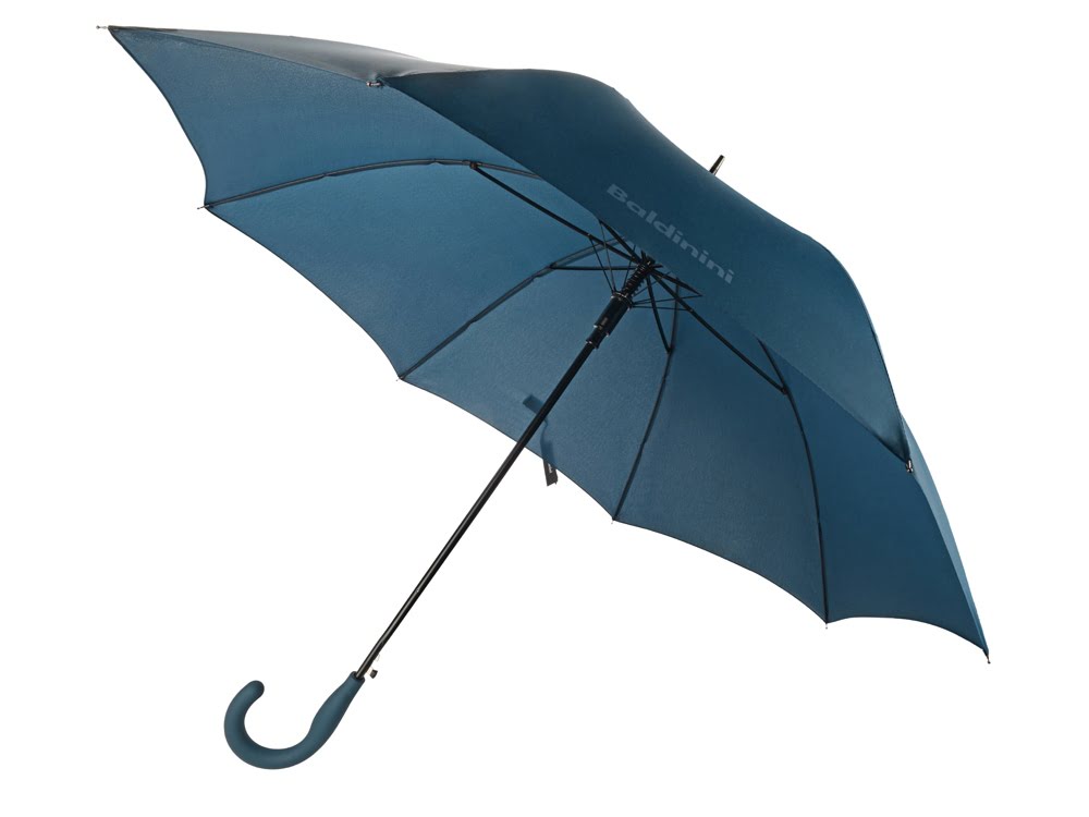 Зонт-трость. Baldinini, синий/черный, синий/черный, эпонж/металл Зонт-трость. Baldinini, синий/черный, синий/черный, эпонж/металл