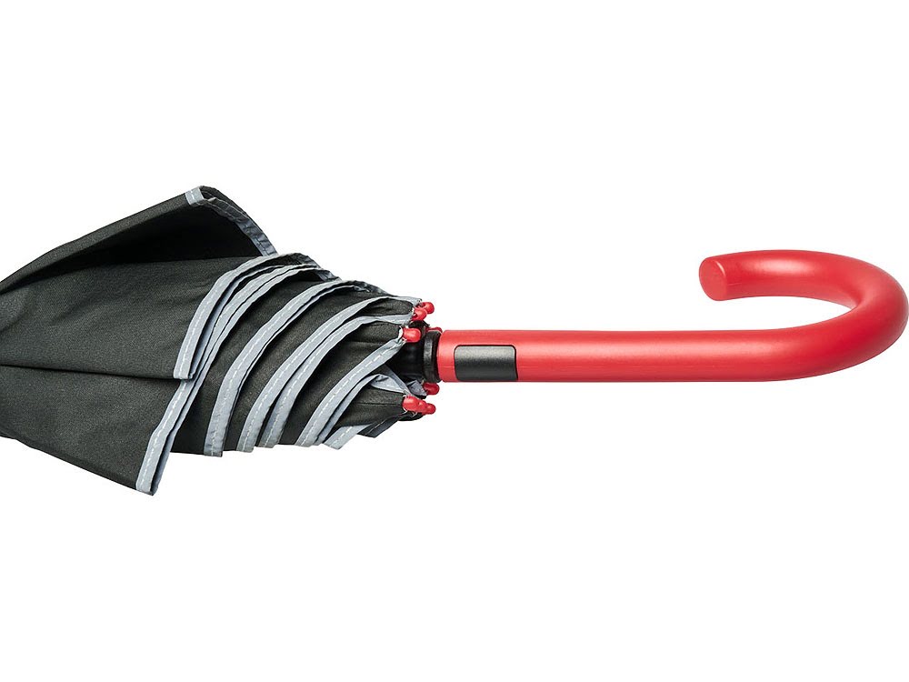 23-дюймовый ветрозащитный полуавтоматический зонт Felice, красный, черный, красный, эпонж полиэстер 23-дюймовый ветрозащитный полуавтоматический зонт Felice, красный, черный, красный, эпонж полиэстер