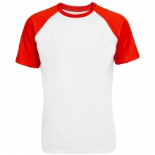 Футболка мужская T-bolka Bicolor, белая с красным