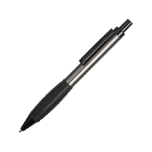 Ручка металлическая шариковая «Bazooka» с грипом, серый/черный