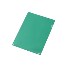 Папка-уголок прозрачный формата А4  0,18 мм, зеленый глянцевый