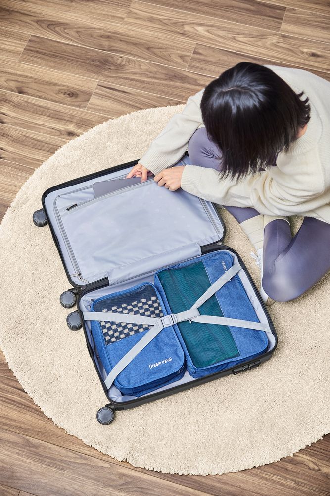 Чемодан Danube Luggage, синий, , корпус - поликарбонат; подкладка - полиэстер