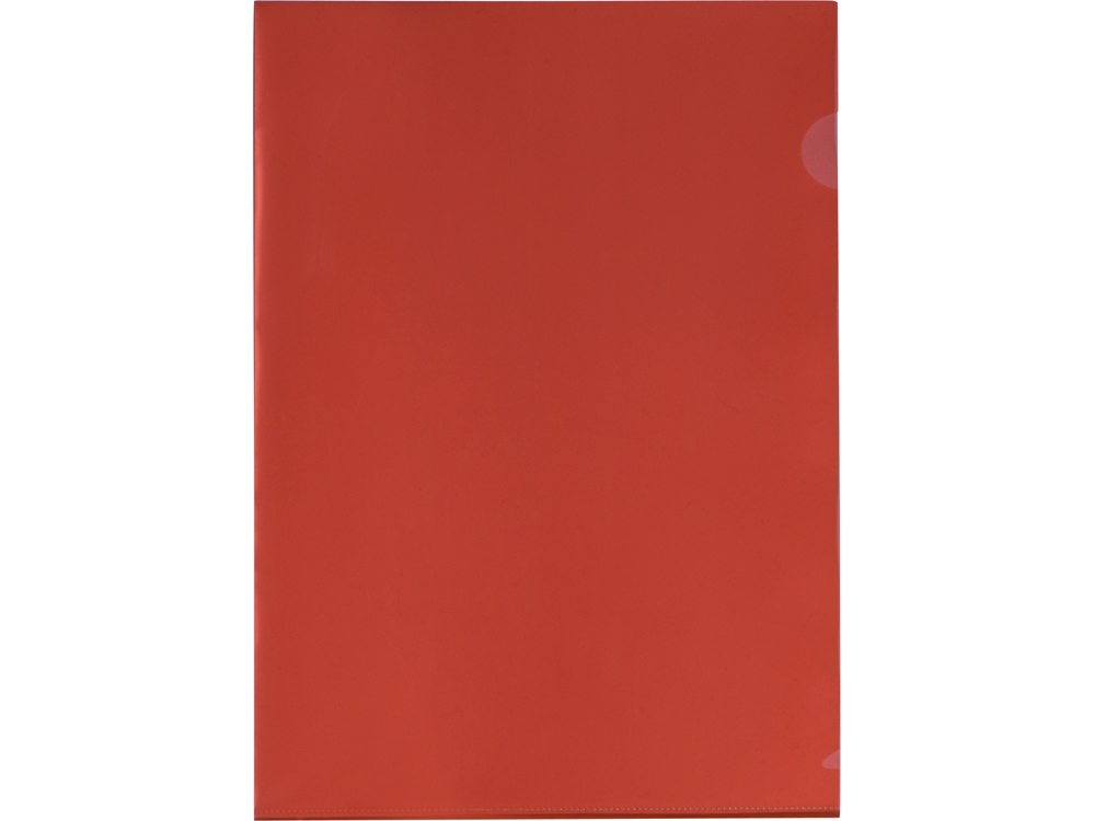 Папка-уголок прозрачный формата А4  0,18 мм, красный глянцевый, красный прозрачный, пвх 0,18 мм