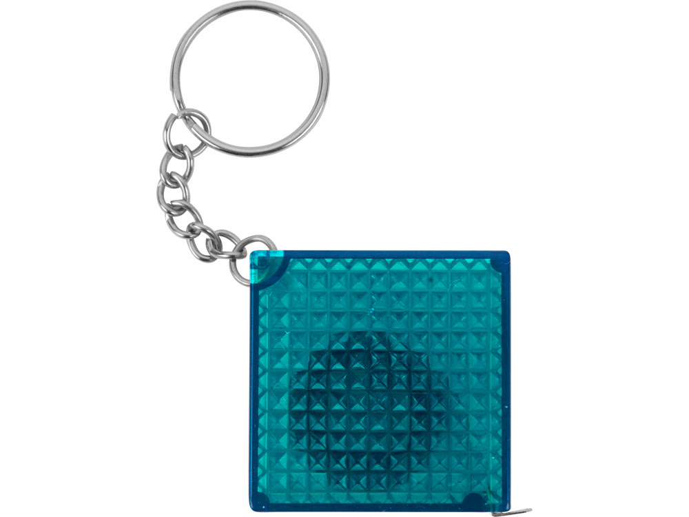 Брелок-рулетка из светоотражающего материала, 1 м., синий/серебристый, синий/серебристый, пластик/металл