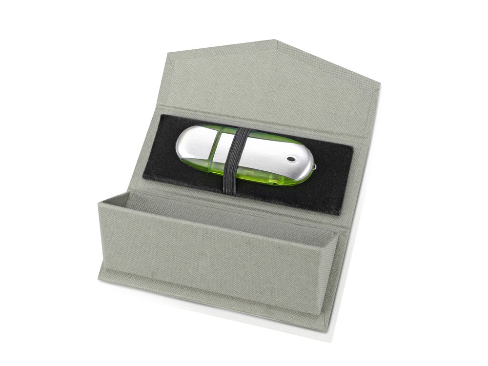Подарочная коробка для флеш-карт треугольная, серый, серый, картон